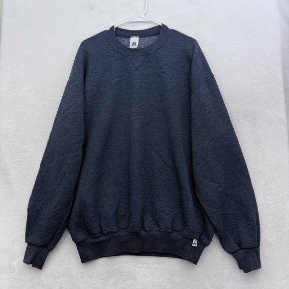Vintage Russell Sweatshirt Mens XLT Tall Gray Fleece Pullover Essential - Picture 1 of 9